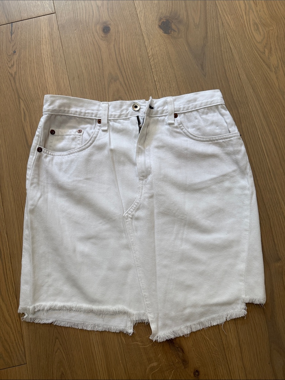 rag & bone White Denim Mini Skirt